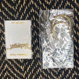 Good “baby girl” necklace & gold hoop earrings